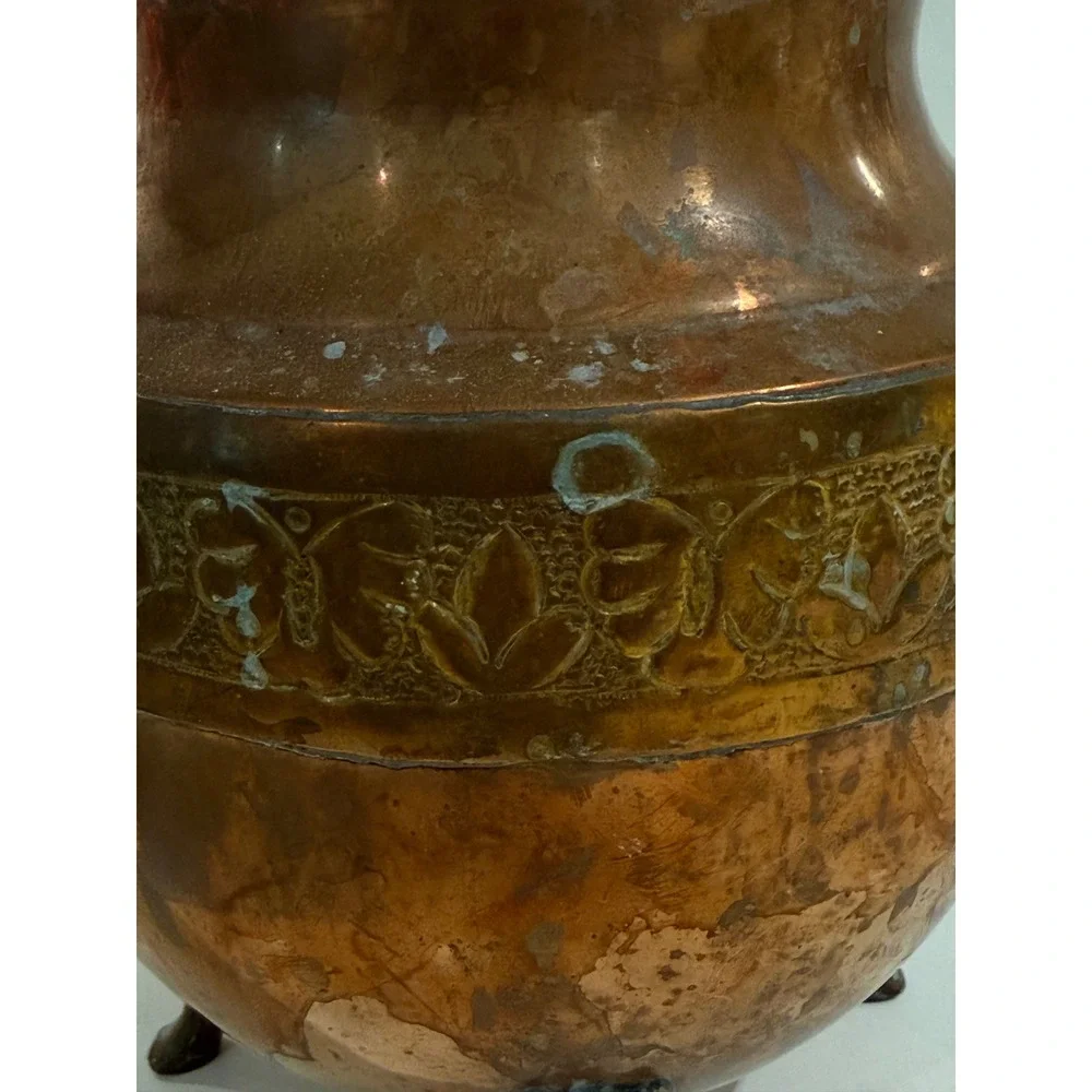 Vtg Bronze Copper Vessel Urn Pot 7